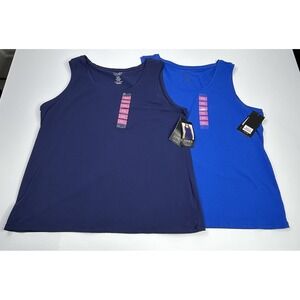 Jones New York Signature Tank Top Women's XXL‎ Blue Scoop Neck Lot Of 2